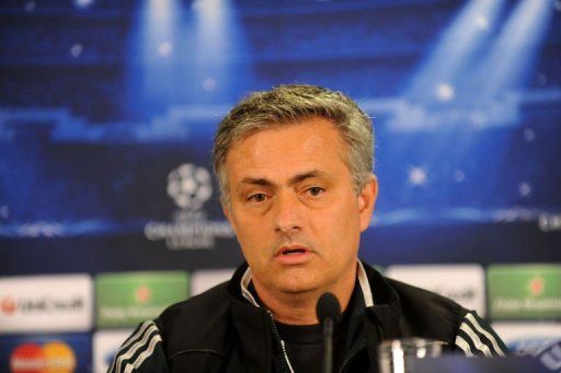 Real Madrid&#039;s Jose Mourinho speaks during a press conference in Istanbul on April 8, 2013 at Turk Telekom Arena