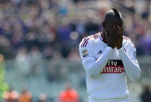 AC Milan's Mario Balotelli pictured during the Italian Serie A match between Fiorentina and AC Milan, April 7, 2013.