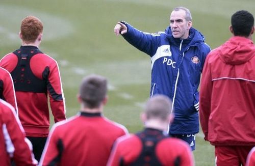 Sunderland manager Paolo Di Canio supervises a team training session at the Academy of Light on April 10, 2013