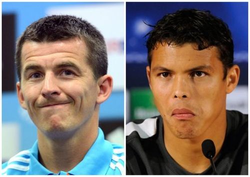 Joey Barton (L) and Thiago Silva