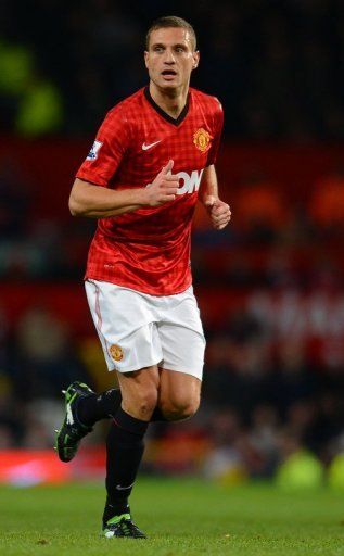 Manchester United defender Nemanja Vidic is pictured during a Premier League match at Old Trafford on December 15, 2012
