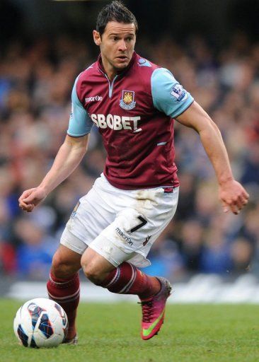 West Ham United midfielder Matthew Jarvis is pictured during a Premier League match at Stamford Bridge on March 17, 2013