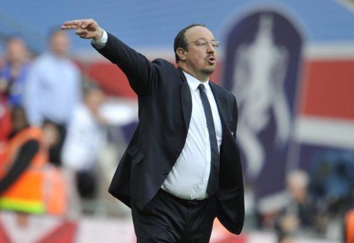 Chelsea interim manager Rafael Benitez pictured at his side&#039;s FA Cup match against Manchester City on April 14, 2013