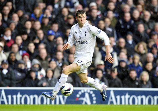 Tottenham&#039;s Gareth Bale in action against Fulham at White Hart Lane on March 17, 2013