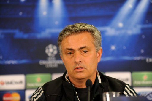 Real Madrid coach Jose Mourinho speaks during a news conference in Istanbul on April 8, 2013