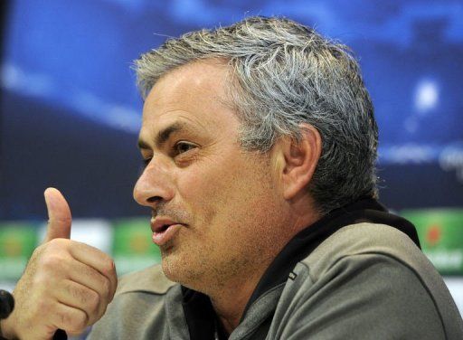 Real Madrid&#039;s Jose Mourinho gives a press conference in Madrid, on April 29, 2013