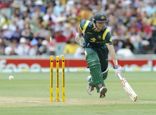 George Bailey escapes a run-out against Sri Lanka on January 13, 2013