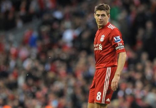 Liverpool midfielder Steven Gerrard during a match against Blackpool at Anfield in Liverpool,  October 3, 2010