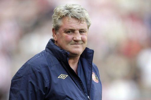 Hull City manager Steve Bruce at The Stadium of Light in Sunderland, north-east England on October 1, 2011