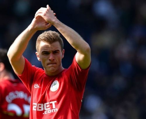 Wigan Athletic's striker Callum McManaman celebrates at The Hawthorns in West Bromwich, central England on May 4, 2013