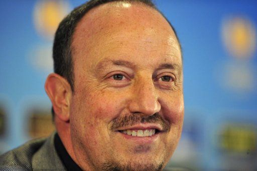 Chelsea&#039;s interim manager Rafael Benitez gives a press conference at Stamford Bridge, on May 1, 2013