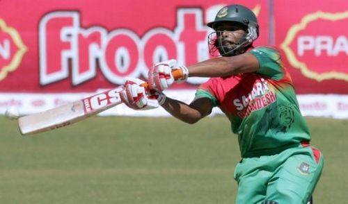 Bangladesh's Mahmudullah in action during the third one-day international against Zimbabwe in Bulawayo, on May 8, 2013