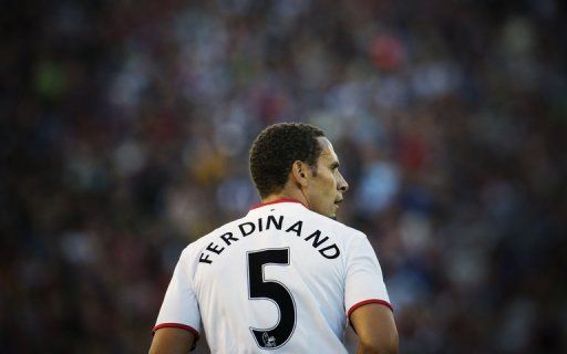 Manchester United&#039;s Rio Ferdinand is seen at the Ullevi Stadium in Gothenburg on August 8, 2012