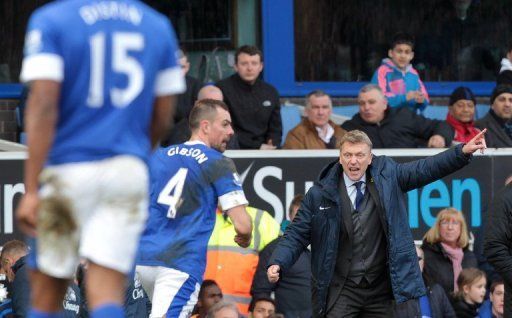 Everton manager David Moyes during a Premier League  match against Manchester City at Goodison Park, on March 16, 2013