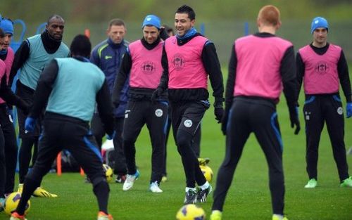 Wigan Athletic take part in a training session at Christopher Park in Wigan, on May 10, 2013