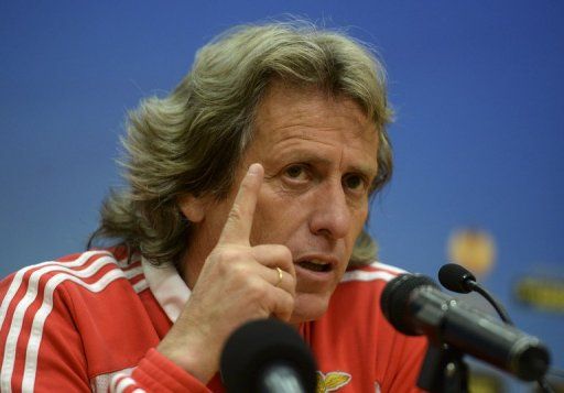 Benfica&#039;s headcoach Jorge Jesus at the club&#039;s training camp in Seixal on the outskirts of Lisbon on May 8, 2013