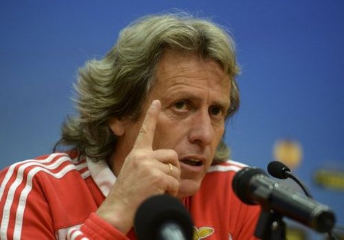 Benfica's headcoach Jorge Jesus at the club's training camp in Seixal on the outskirts of Lisbon on May 8, 2013