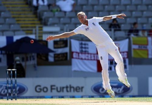 England's Stuart Broad is pictured during day four of the Test against New Zealand on March 25, 2013