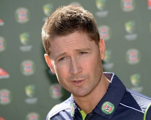 Australian cricket captain Michael Clarke speaks to the media in Sydney on April 24, 2013