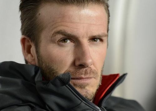 David Beckham looks on during PSG's league match against Montpellier on March 29, 2013