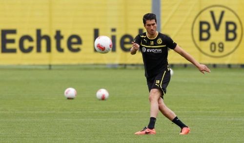 Dortmund's midfielder Nuri Sahin takes part in a training session in Dortmund, Germany on May 15, 2013