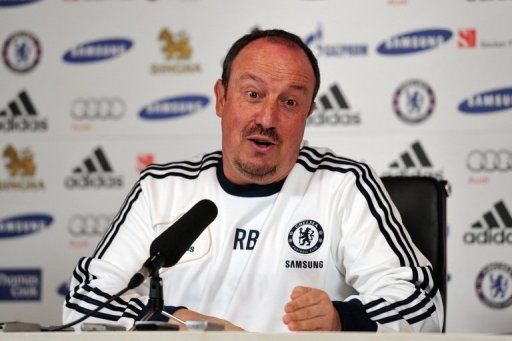 Chelsea interim manager Rafael Benitez during a press conference at Chelsea&#039;s training ground near London, May 17, 2013