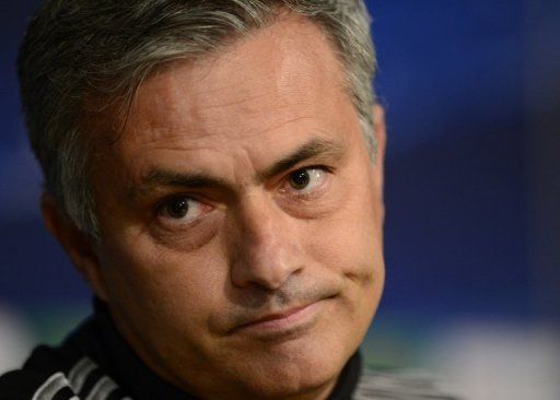 Real Madrid&#039;s Jose Mourinho gives a press conference at Santiago Bernabeu stadium on April 2, 2013