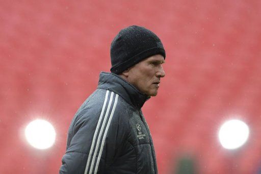Bayern Munich&#039;s Head Coach Jupp Heynckes looks on during a training session at Wembley Stadium in London on May 24, 2013