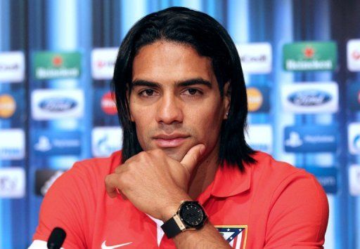 Radamel Falcao gives a press conference in Monaco on August 30, 2012