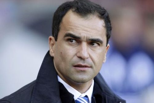 Roberto Martinez looks on before the start of Wigan's league match against Sunderland on September 29, 2012