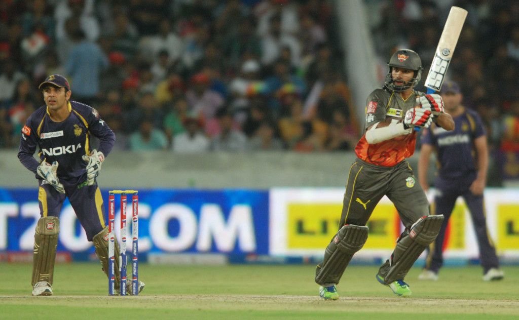 Shikhar Dhawan in action against KKR.