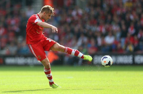 Luke Shaw in action during the Barclays Premier League match between Southampton and Crystal Palace at St Mary&#039;s Stadium on September 28, 2013 in Southampton, England.  (Getty Images)
