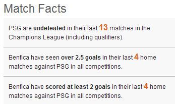 benfica psg facts