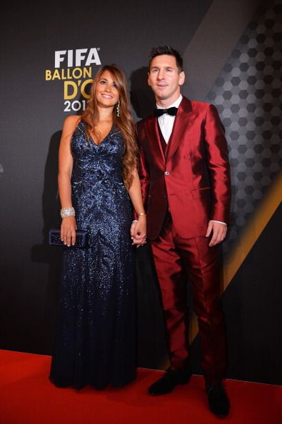 FIFA Ballon d'Or nominee Lionel Messi of Argentina and Barcelona and Antonella Roccuzzo