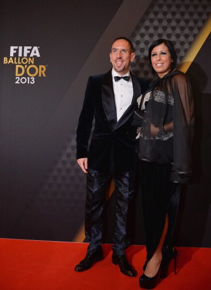 FIFA Ballon d'Or nominee Franck Ribery of France and Bayern Munich and Wahiba Belhami