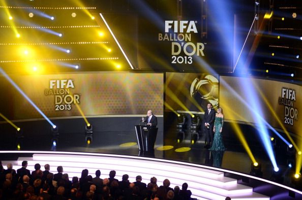 FIFA president Sepp Blatter delivers a speech during the 2013 FIFA Ballon d'Or award ceremony