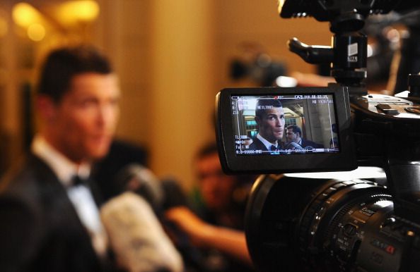 FIFA Ballon d'Or winner Cristiano Ronaldo of Portugal and Real Madrid is filmed