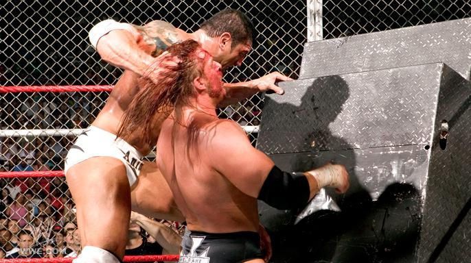 Image result for batista vs triple h hell in a cell