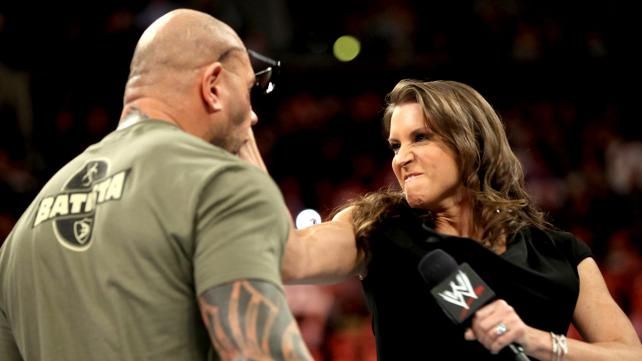 Stephanie McMahon slaps  the Animal Batista!