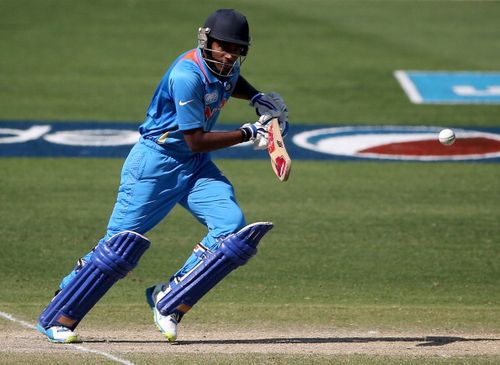 DUBAI, UNITED ARAB EMIRATES - FEBRUARY 15:  Sanju Samson of India bats  during the ICC U19 Cricket World Cup 2014 match between India and Pakistan at the Dubai Sports City Cricket Stadium on February 15, 2014 in Dubai, United Arab Emirates.  (Photo by Francois Nel - IDI/IDI via Getty Images)