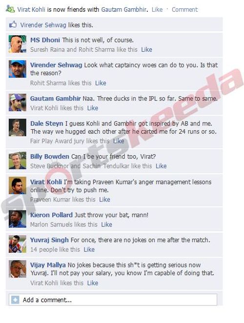 Gambhir Kohli FB wall