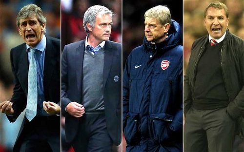 Four's a prom night : L to R : Pellegrini, Mourinho, Wenger and Rodgers