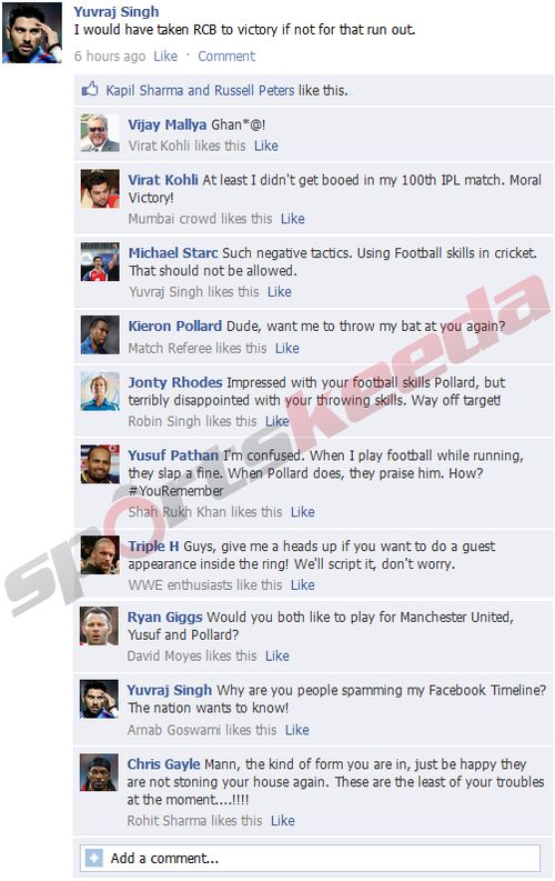 Yuvraj Singh FB Wall