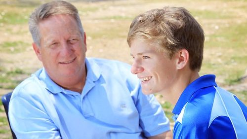 Ian Healy (L) with his son Tom