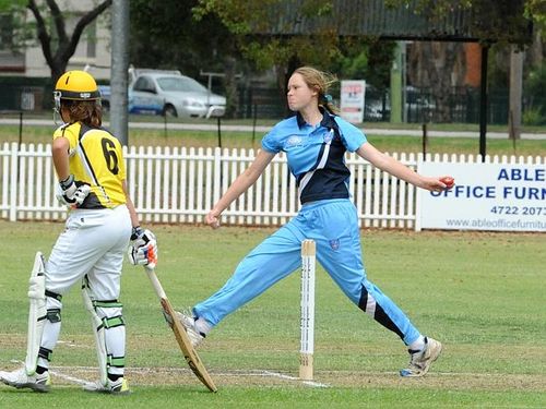 Lauren CheatleÂ in action with the ball