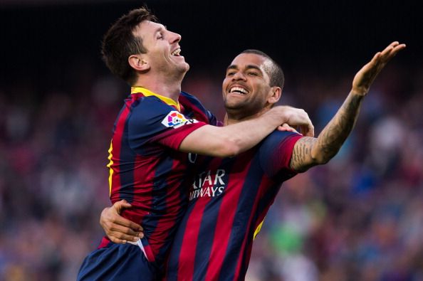 Dani Alves and Messi