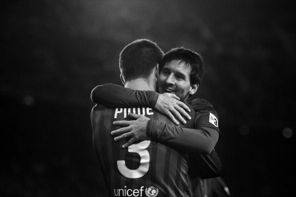 Pique and Messi