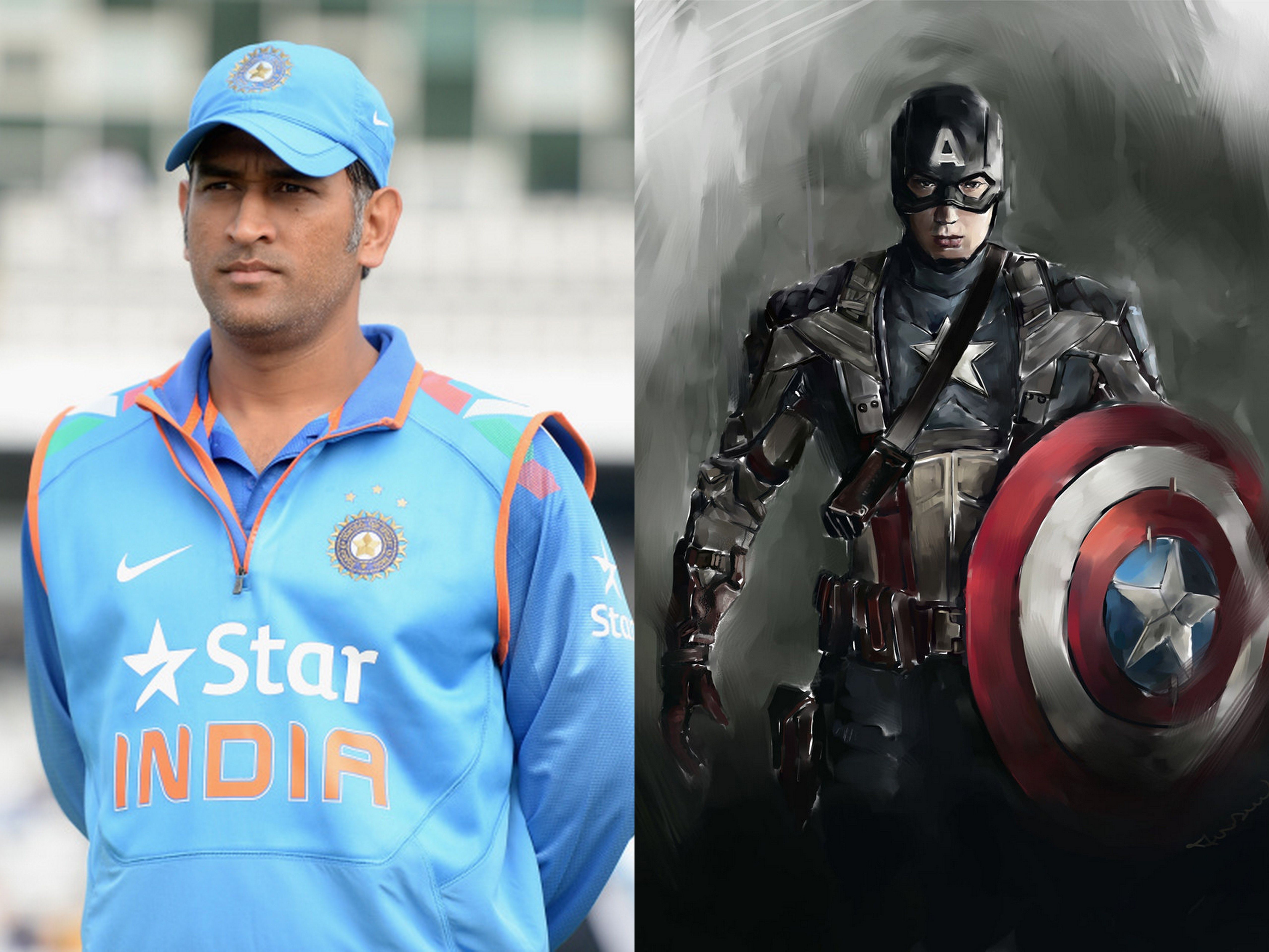 MS Dhoni Captain America