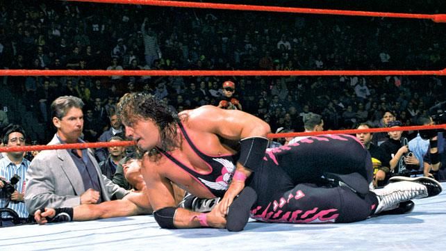 Bret Hart looking on distraught