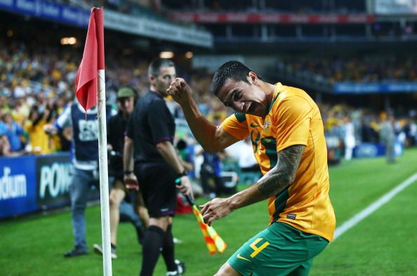 Tim Cahill celebrates